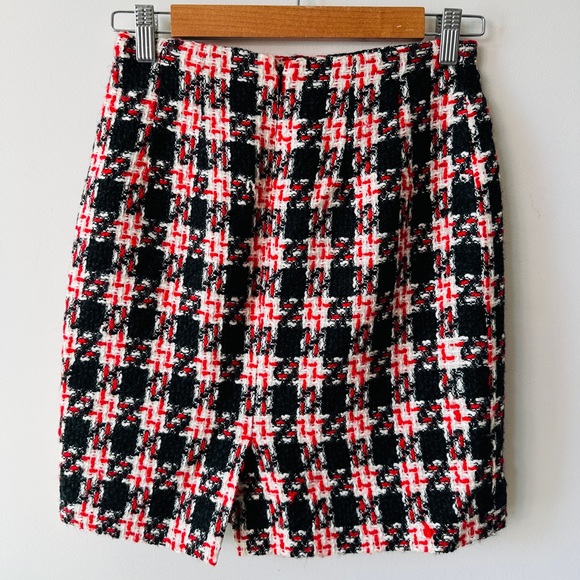 Beautiful Vintage Plaid 2 Pc Double Breasted Tweed Skirt Suit Size 2 - Picture 7 of 13